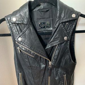 Aritzia X Mackage lambskin leather moto-vest